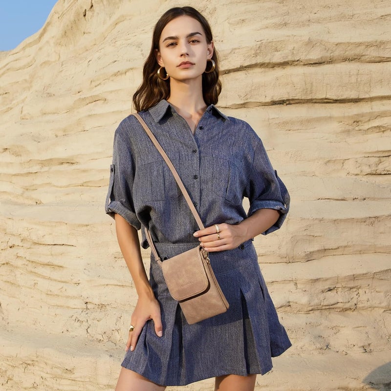Bostanten Vegan Leather Small Crossbody Bags for Women Designer Cell Phone Bag Wallet Purses Adjustable Strap - Image 2